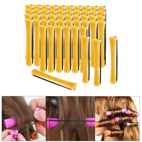 Kolde Permanentstænger til Hår Varmefrit Ruller Styling Frisørværktøj - Perfekt 50Pcs 0.7cm