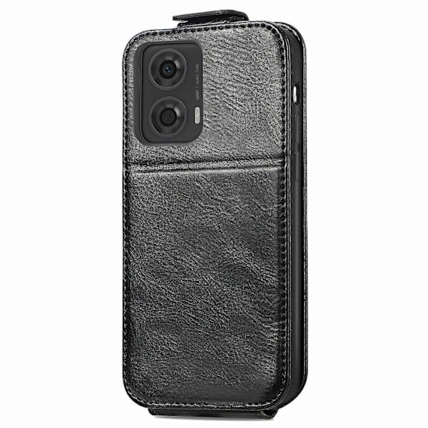 Plånboksfodral med dragkedja i läder för Motorola Moto G34 5G-Perfet Black