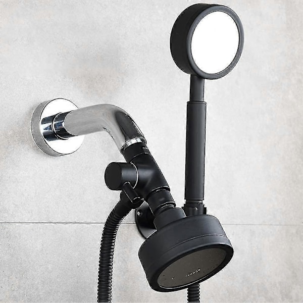 Dusjarm Omleder Ventil, Baderom Messing G1/2 3-veis Dusjsystem Komponent Erstatning for Håndholdt Fast Spray Dusjhode A-Perfet Black