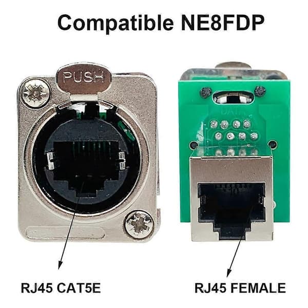10 KPL Ethercon Rj45 Runko-osa, NE8FDP Ethercon Läpivientiliitin, D-sarjan Cat5 RJ45 Pane-Perfet