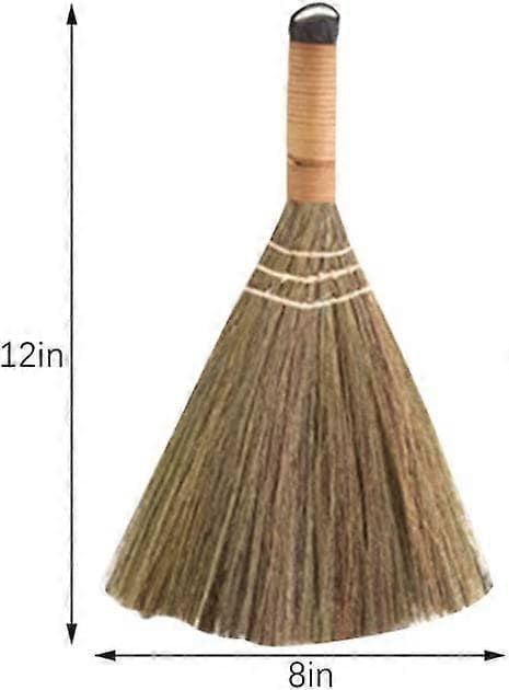 Traditionell Liten Hushållsborste, Halm Bambu Rotting Miscanthus Flätad Ingen Statisk Elektricitet-Perfekt