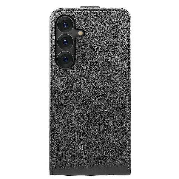 Kompatibel med R64 Textur Vertikal Flip Läder Telefonfodral-Perfet Black For Samsung Galaxy S25 Ultra 5G