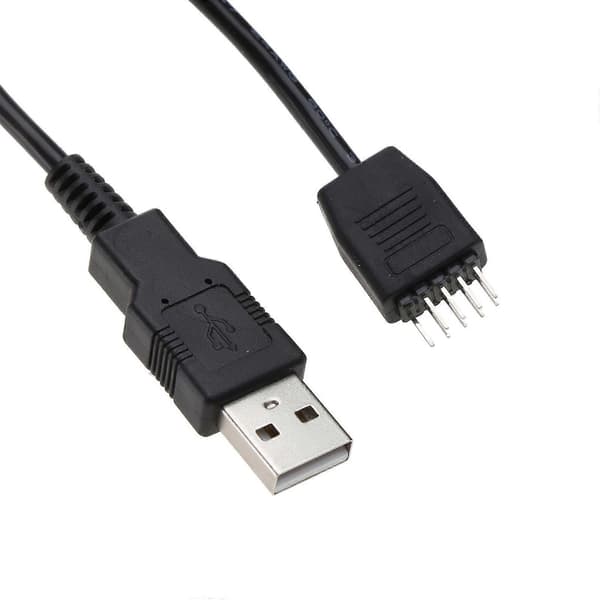USB Header till USB Typ A Moderkortsadapterkabel, 9 Pin Hane till Typ A Hane Moderkortskabel Adapter Converter-Perfet