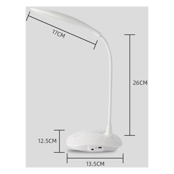 LED-bordlampe, LED-boglæselampe med USB, 20 LED'er, øjenbeskyttelse, velegnet til at studere, læse - Perfet