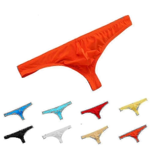 Herr Enfärgade Stringtrosor Ultratunna Andningsbara Låg Midja Mjuka Underkläder-Perfekt Blue XL