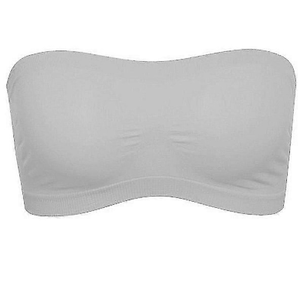 Dame Tube top Stropløs Bandeau BH - Perfekt grey 4XL