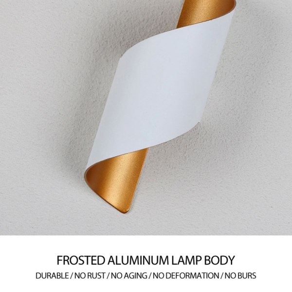 LED Vägglampa Spiral Design VIT - Perfet