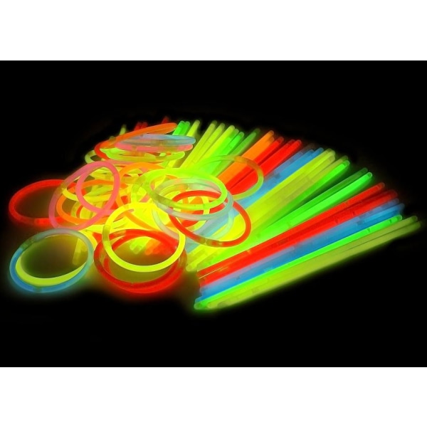 Glowsticks 100-pack armband - blandade färger - Perfet