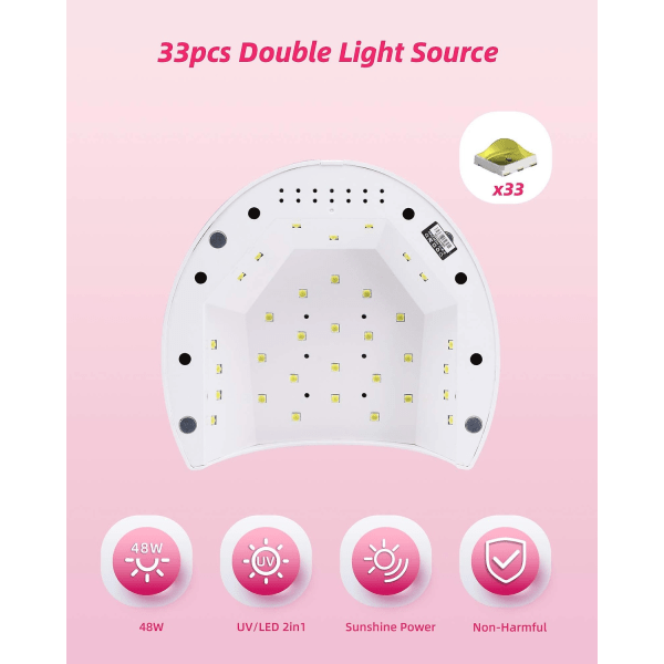 Sun2c Smart 33 Lamppuhelmet 48w Kynsilamppu Dual Light Source Led kynsien kuivaus - Perfet