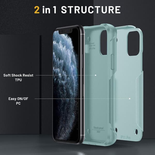 Støtsikkert telefondeksel kompatibelt med iPhone 11 Pro Max-Perfet Light green