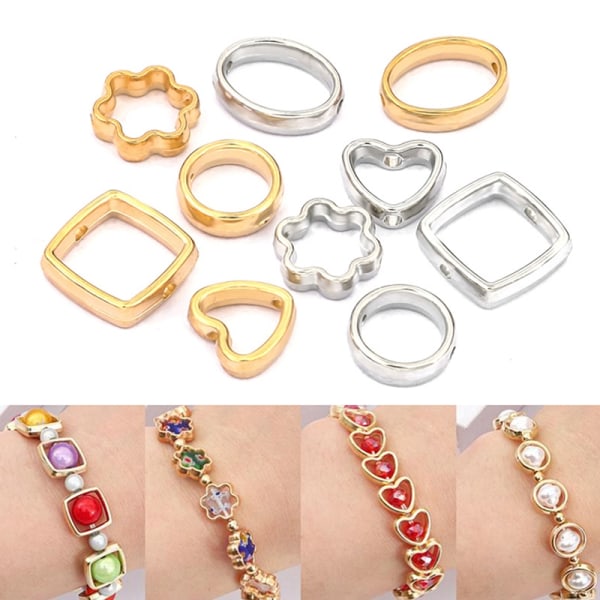 50 stk. To hull CCB Beads Ramme Spacer Beads IY Halskjede Armbånd - Perfet D