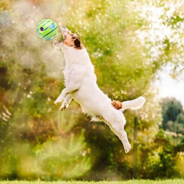Giggle Ball Interaktivt Hundelegetøj, Wobble Wag Ball Hvalpe Træning Leg Sikker Funny Sound Talk Babble Ball - Perfet M 10cm