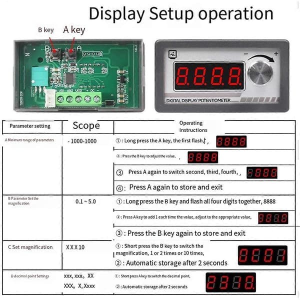 Digitalt displaypotensiometer variabel resistor 10k motstandssignalsimulator for hastighetskontroll - Perfet