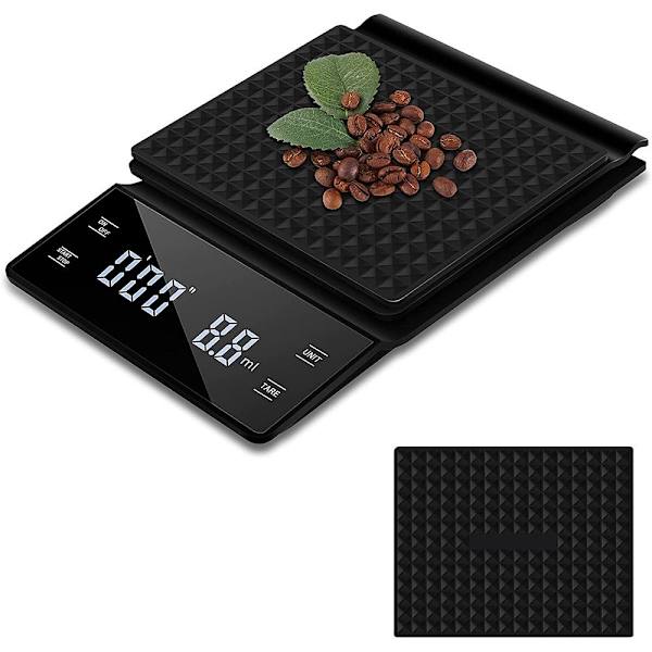 Kaffevægt med timer 3kg/0,1g Multifunktionel køkkenvægt - Perfet