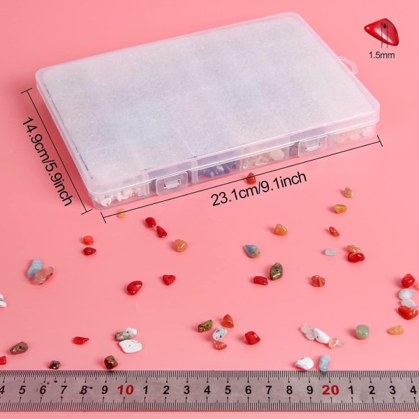 Ædelstensperler strimlet uregelmæssig helbredende krystal Løse DIY-perler til smykkefremstilling (24 farver) (flerfarvet)- Perfet