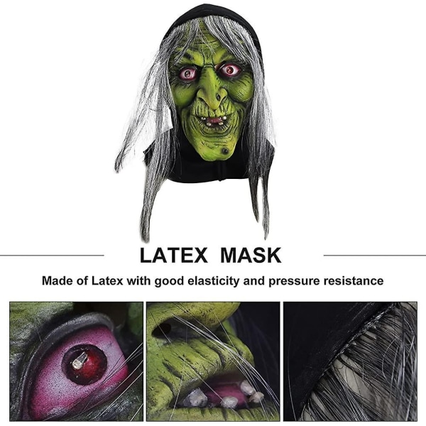 Halloween dekoration lysende hekse maske. Scary Masks Cosplay Mask Skull Scary Mask Dekorativ Horror Mask - Perfet