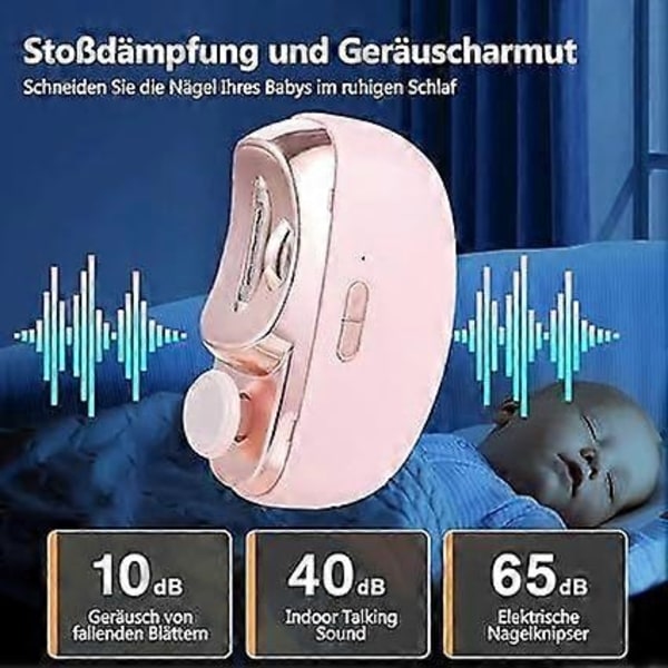 Automatisk nagelklippare med ljus, elektrisk automatisk nagelsax, elektrisk nagelklippare för barn, USB elektrisk nagelklippare, elektrisk nagel-Perfet