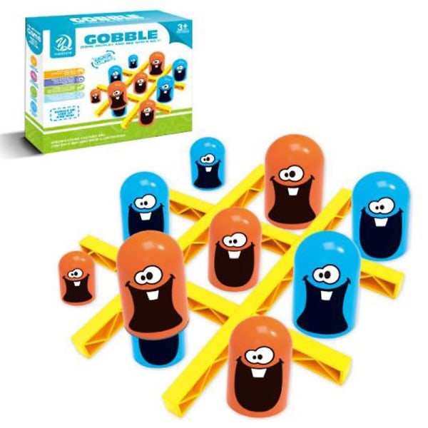 Plastic Kids baby Intellectual Gobble Board Game tre på rad barneleke - Perfet