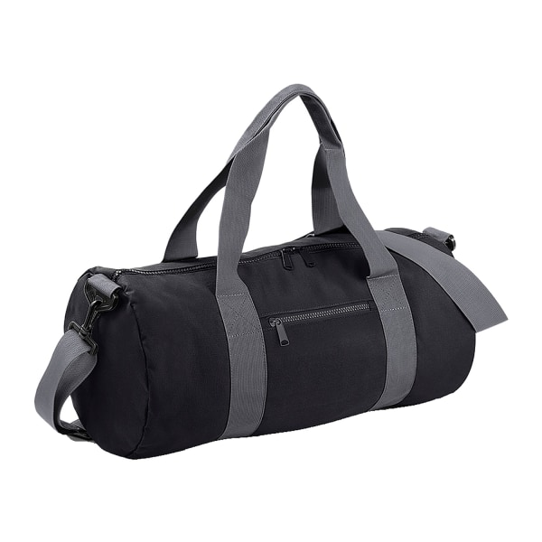 Bagbase Plain Varsity Barrel / Duffle Bag (20 liter) - Perfet Black/Grey One Size