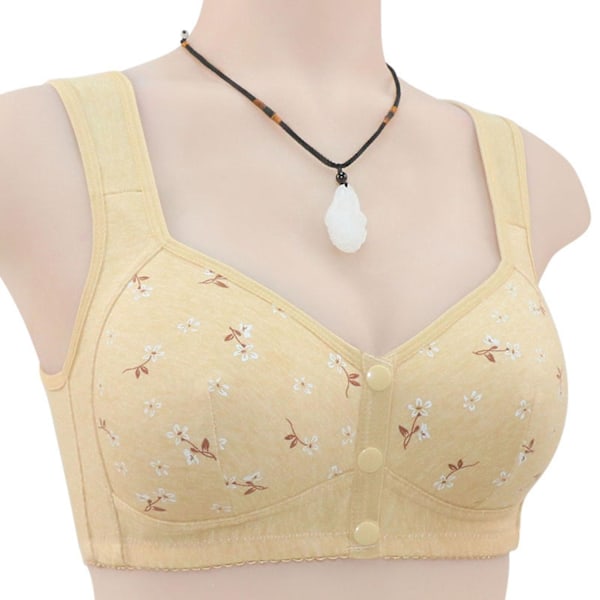 Stålringfri BH med frontknapp Pustende Camisole Bralette for Kvinner - Perfekt Apricot 52 120