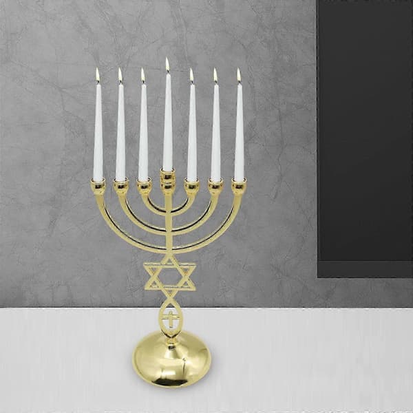 Lysestake Metall Lysholder 7 Arm Antikk Design Høyde 21cm-Perfekt