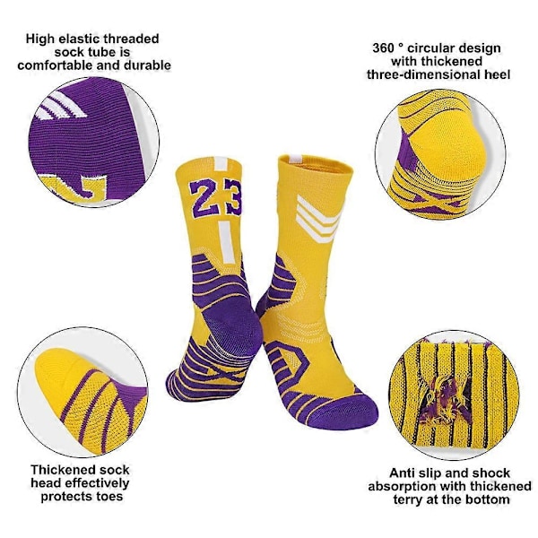 Basketballstrømper, 3-pak polstrede sportsstrømper Crew Socks til mænd og kvinder - Perfekt style3724