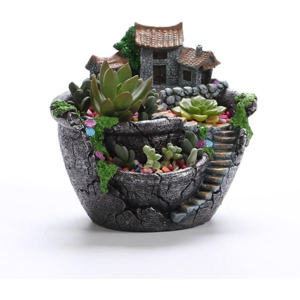 konstgjorda blommor Suckulenta växter Pot Hängande trädgård Design - Perfet