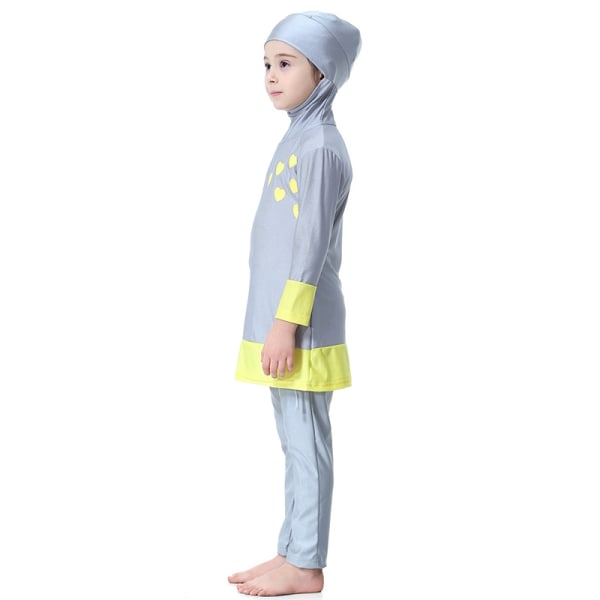 Lasten tyttöjen Burkini-uimapuvut, jotka peittävät peittävän cover - täydellinen Grey 110cm