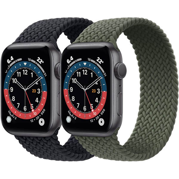 2-pakke flettede Solo Loop-sportsbånd, der er kompatible med Apple Watch-Perfet