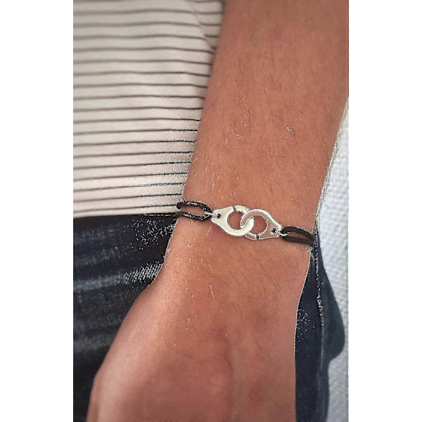 Silver Handbojor Armband På Snöre - Perfekt