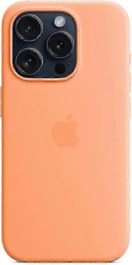 Kompatibelt med Apple iPhone 15 Pro Silikonskal med MagSafe-Perfekt Orange Sorbet