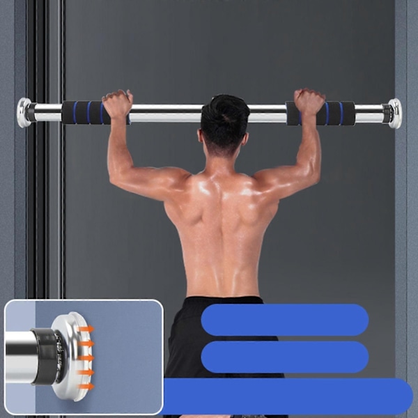 Pull up Bar Dörrkarm Inga Skruvar Hemmagym Dörr Träningsstänger Chin up Bar Blå Ränder-Perfet Black and White Bar
