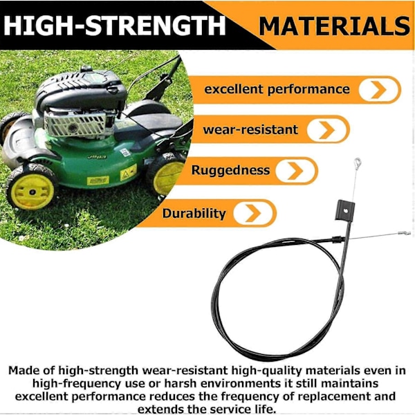 GC00036 Drag- och tryckkabel Passar Kompatibel med John Deere 21 tums gå bakom gräsklippare JS60 JS60H JS61 JS63-Perfet