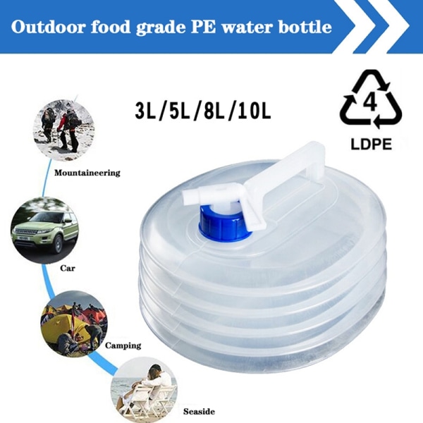 Sammenleggbar vannbeholder Utendørs sammenleggbar vannpose - Perfet 15L