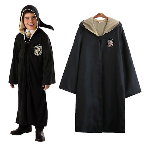 Harry Potter 6-delars magisk trollkarl rollspelsdräkt mantel kostym - Perfekt Yellow 155cm (11-12 years)