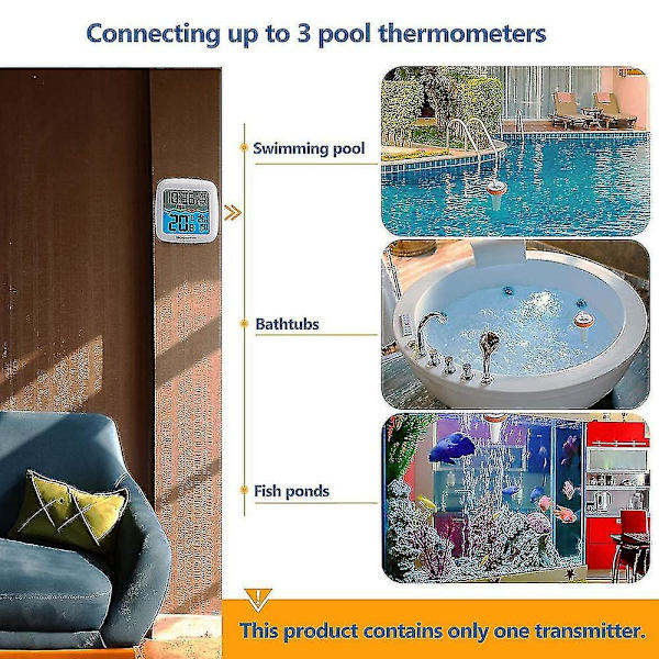Vandafvisende Swimmingpool Temperaturmåler 3 Kanaler Trådløs Forbindelse LCD Digital Termometer Termometer Sæt-Perfekt United States