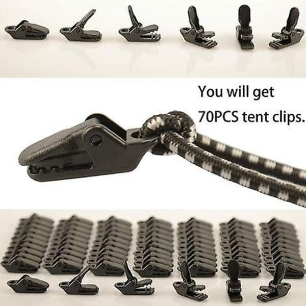70 stk Clip de Fixation Bache Auvent, Clips de Verrouillage Clips de Bache Clips Toile de Tente en Li - Perfet null none