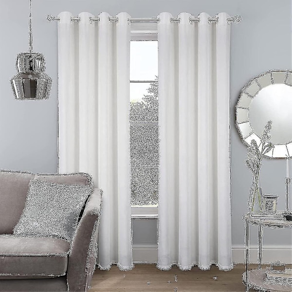 Luksuriøse termisk isolerte gardiner, tykke solide stuegardiner - Perfekt blendingsgardin White W 59x H 71 150cm*180cm