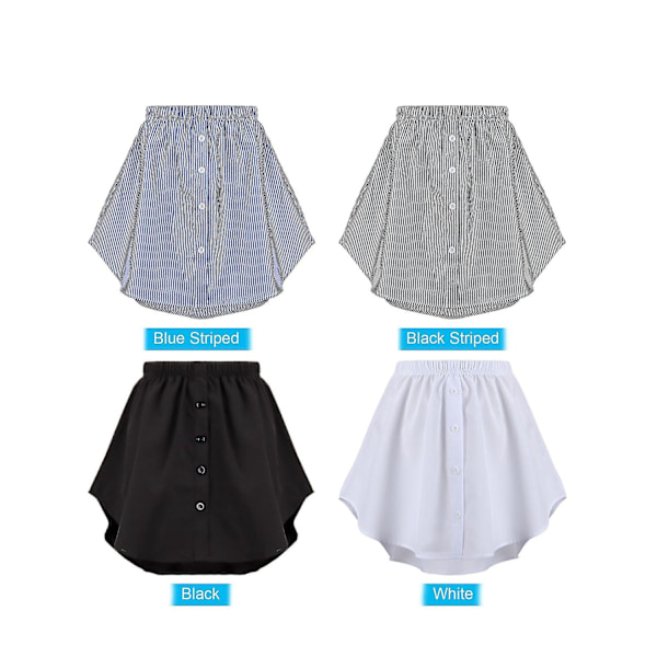 Naisten Paita-Pidennin Säädettävä Kerroksittainen Teko-Yläosa Hemin Paita Puoli Pitkä Minihame (Monivärinen, XL) - Perfet 4 Colors XL