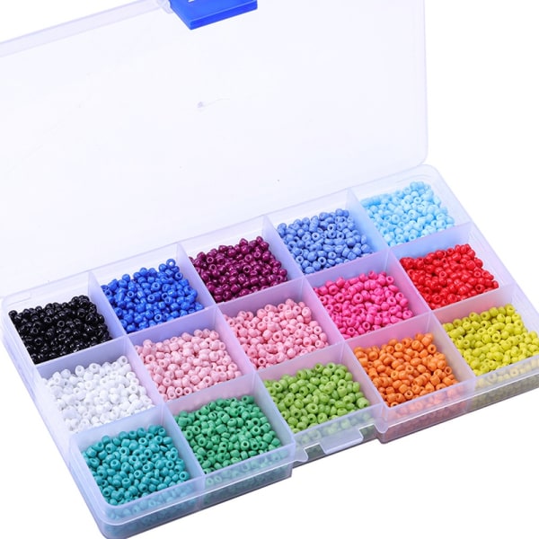 7500 stk Små glasperler 3 mm flerfarvede løse perler egnet - Perfet