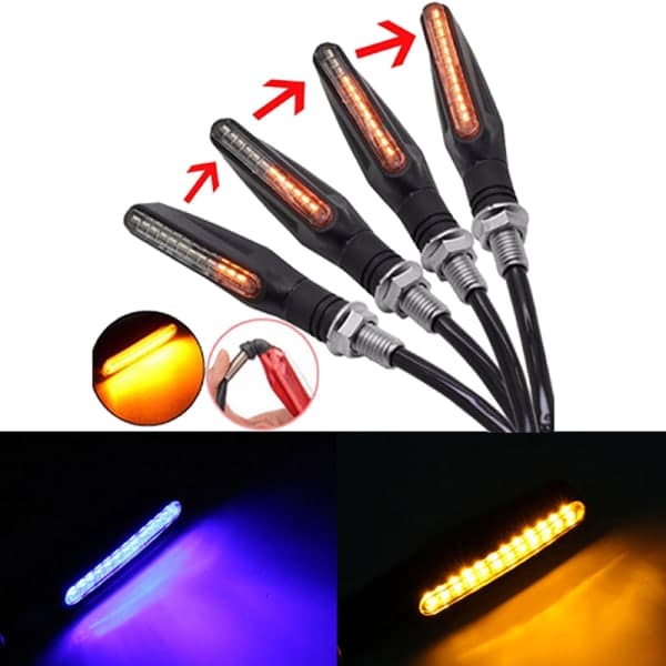 2 Stk. Universal Flydende Motorcykel Gule LED Blinklys - Perfekt
