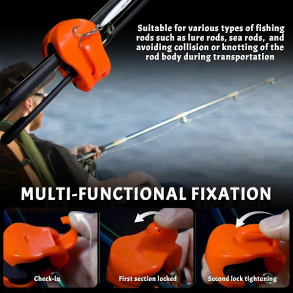 Multifunktionel Stangholder Elastisk Fiskestangholder Rem - Perfekt Orange