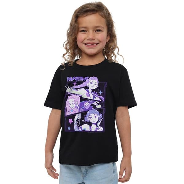 K-Pop Devil Hunter Barn T-shirt - Huntr/X Anime - Perfekt Black 3-4 Years