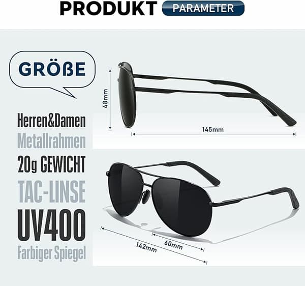 Aurinkolasit, unisex polarisoidut pilottiaurinkolasit