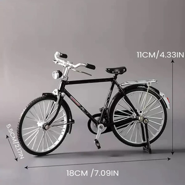 Retro cykel modell kit, miniatyr metall prydnad för konstsamling, leksaker för barn - Perfet Black (DIY)