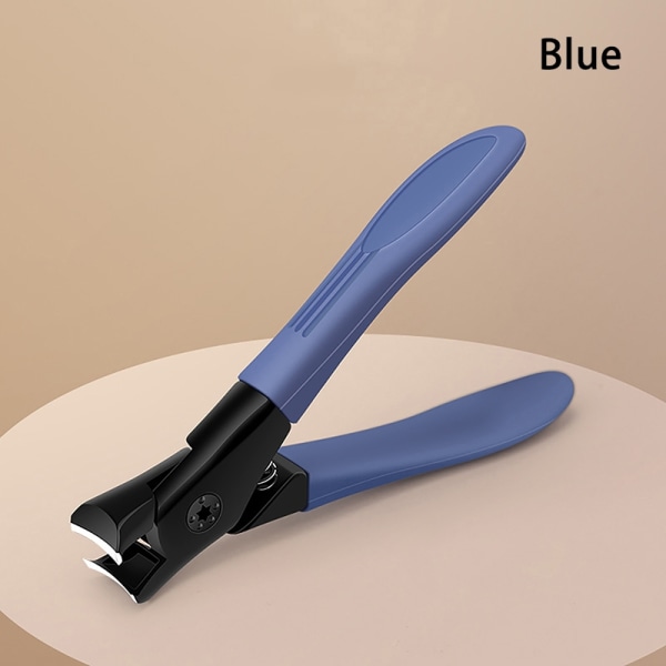 Negleklipper med bred mund i rustfrit stål med stænkskærm - Perfet Blue