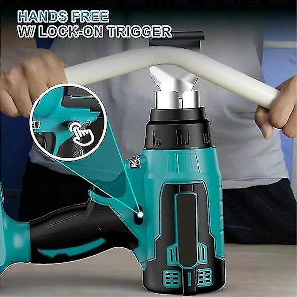 Sladdlös Värmepistol, Värmepistol för Makita 18 V Batteri, med Reducerare, Bred Munstycke, Reflektormunstycke, Temperatur Upp Till 550 C, LED-belysning-Perfet
