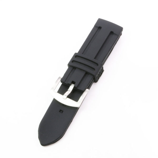 Urrem i gummi (gummiled) Svart 24mm