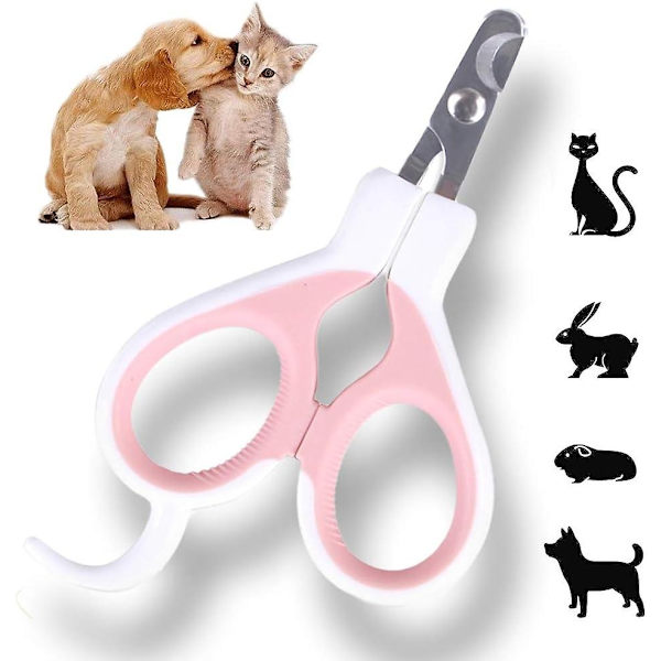Nagelklippare för husdjur - Nagelklippare för kanin, valp, kattunge, marsvin, liten hund - skarp, säker, anti-scratch (rosa) - perfekt