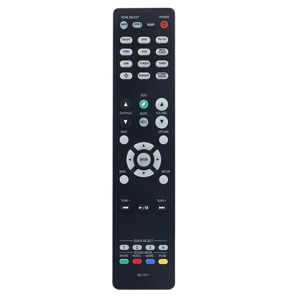 Rc-1217 fjernkontroll erstatning for AV-mottaker 30701024500ad Avr-x1500h Avr-s750h Avr-x1400h Avr-x1 [DB]- Perfet Black